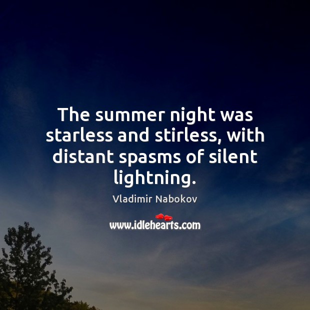 The summer night was starless and stirless, with distant spasms of silent lightning. Summer Quotes Image