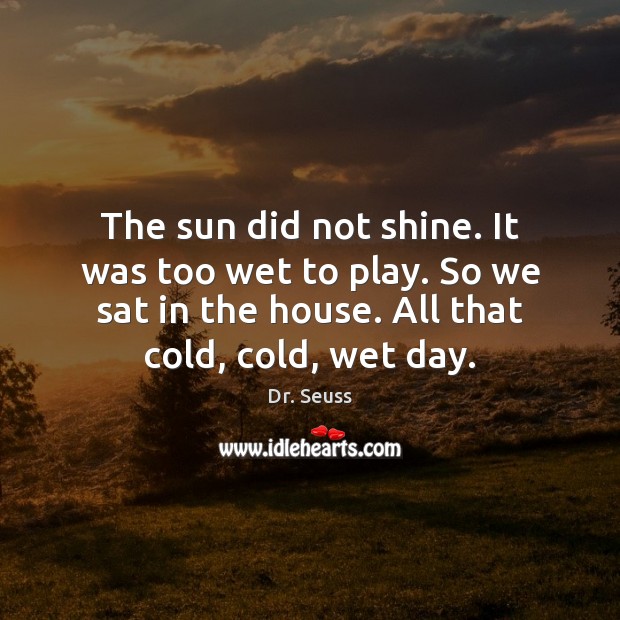 The sun did not shine. It was too wet to play. So Dr. Seuss Picture Quote