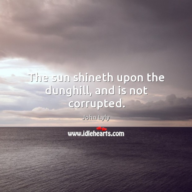 The sun shineth upon the dunghill, and is not corrupted. Image