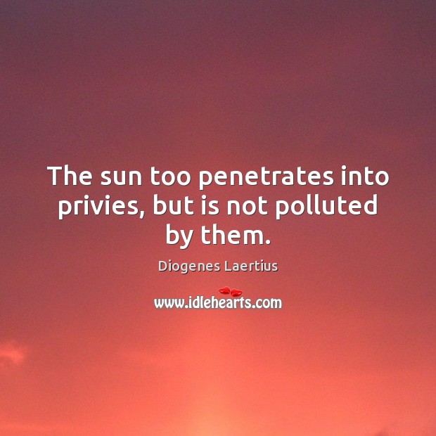 The sun too penetrates into privies, but is not polluted by them. Image