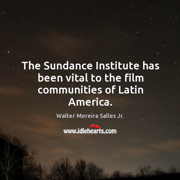 The sundance institute has been vital to the film communities of latin america. Walter Moreira Salles Jr. Picture Quote