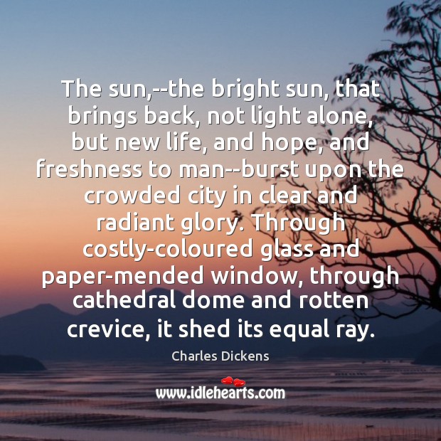 The sun,–the bright sun, that brings back, not light alone, but Image
