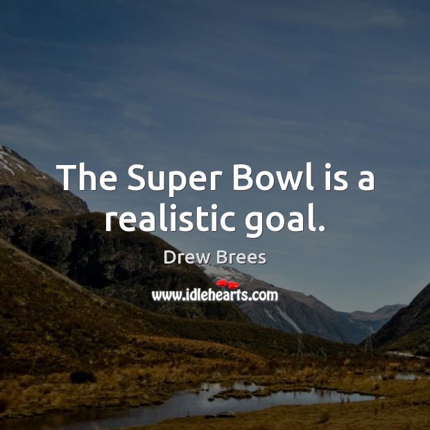 The Super Bowl is a realistic goal. Drew Brees Picture Quote