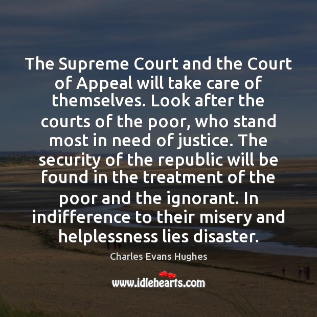 The Supreme Court and the Court of Appeal will take care of Charles Evans Hughes Picture Quote