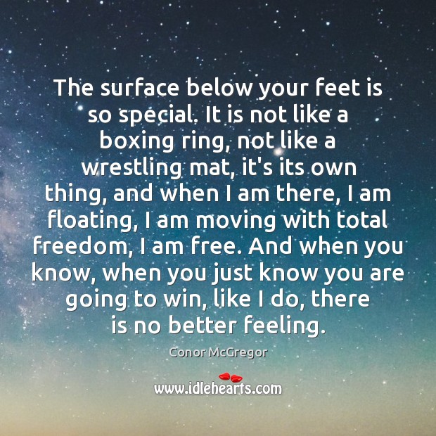The surface below your feet is so special. It is not like Conor McGregor Picture Quote
