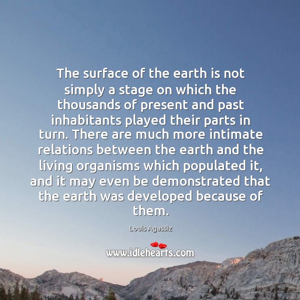 The surface of the earth is not simply a stage on which Image