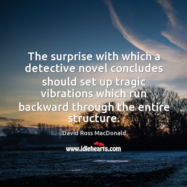 The surprise with which a detective novel concludes should set up tragic vibrations David Ross MacDonald Picture Quote