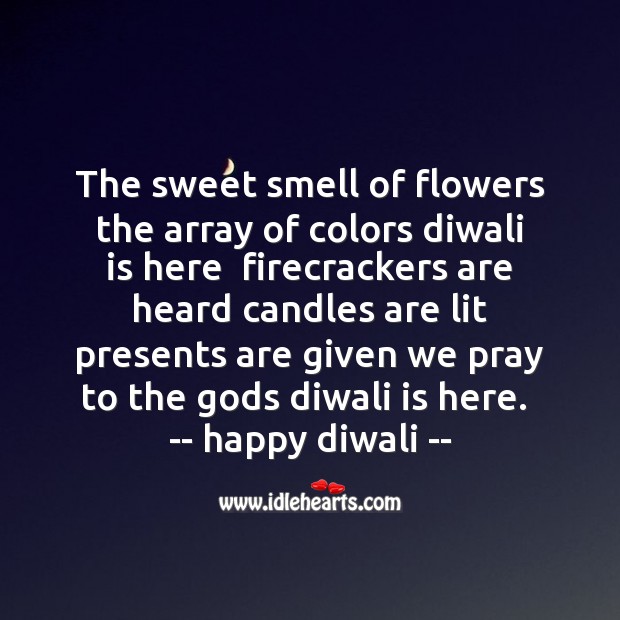 The sweet smell of flowers Diwali Messages Image