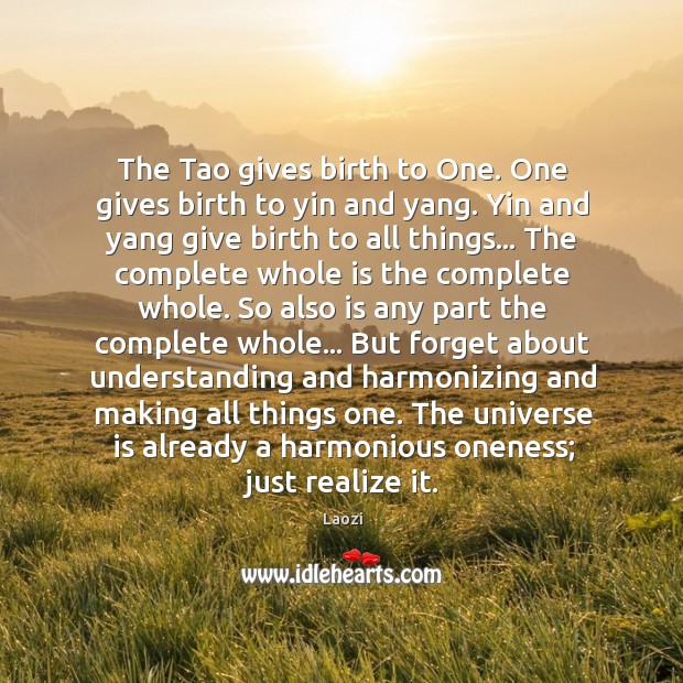 The Tao gives birth to One. One gives birth to yin and Image