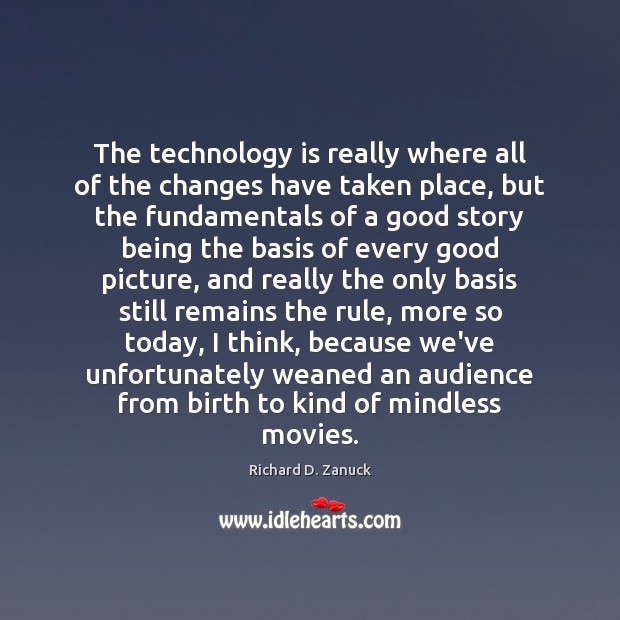 The technology is really where all of the changes have taken place, Technology Quotes Image
