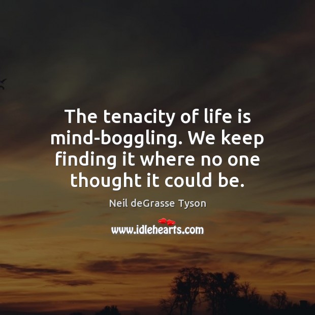 The tenacity of life is mind-boggling. We keep finding it where no Neil deGrasse Tyson Picture Quote