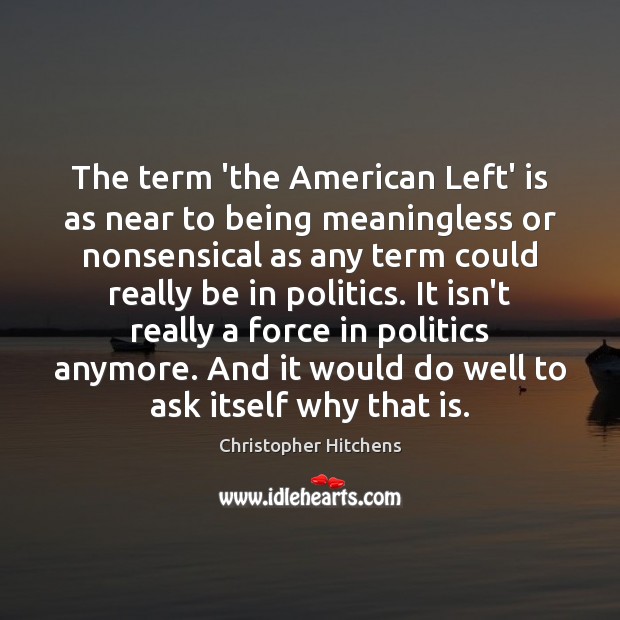 The term ‘the American Left’ is as near to being meaningless or Image