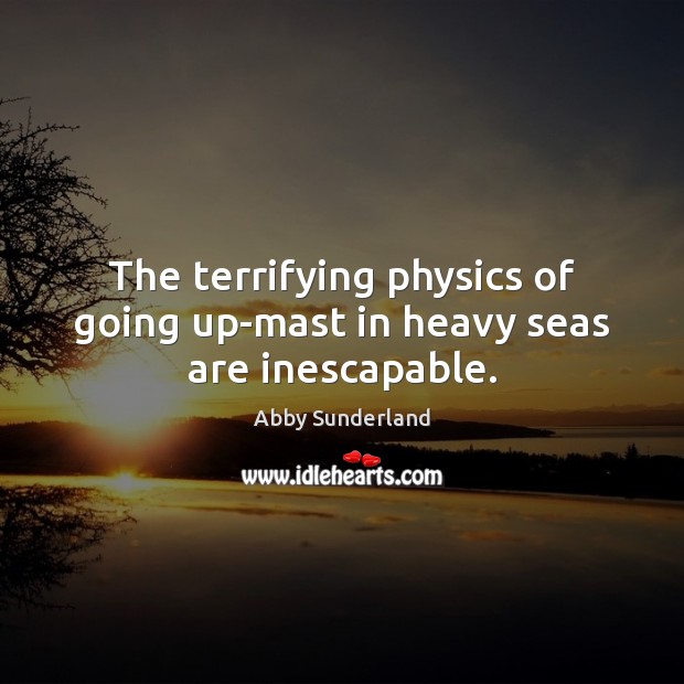 The terrifying physics of going up-mast in heavy seas are inescapable. Abby Sunderland Picture Quote