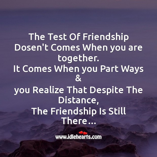 The test of friendship Friendship Day Messages Image