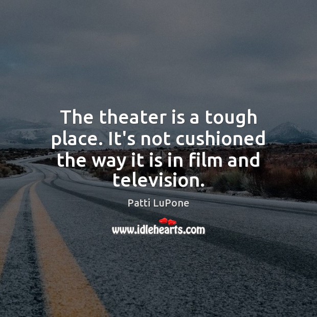The theater is a tough place. It’s not cushioned the way it is in film and television. 