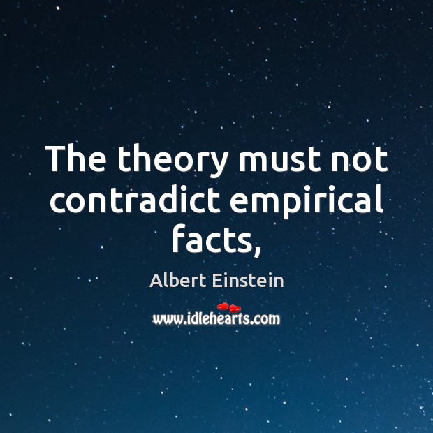 The theory must not contradict empirical facts, Image