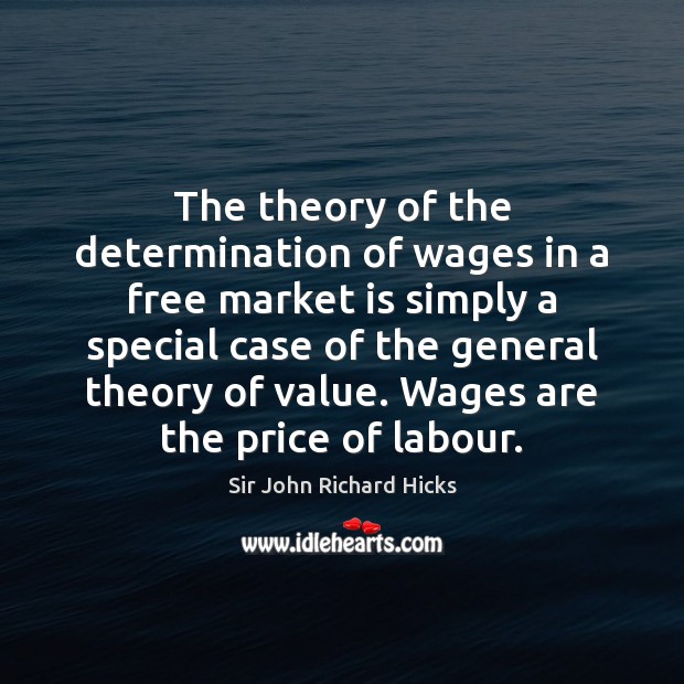 The theory of the determination of wages in a free market is Image