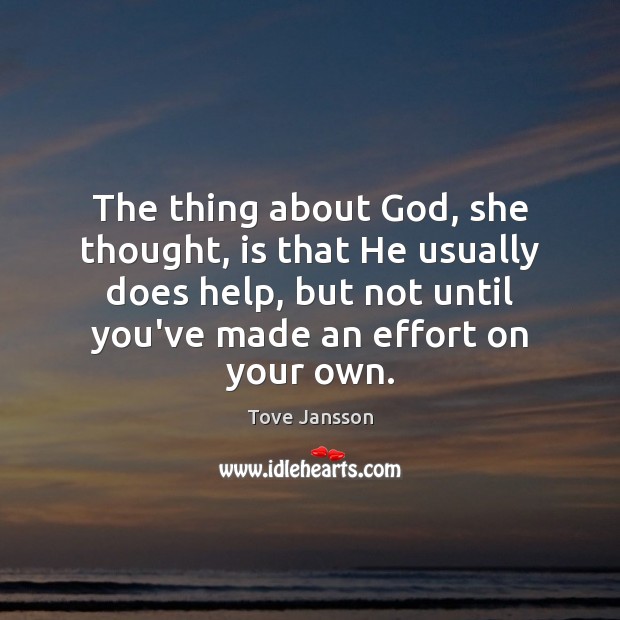 The thing about God, she thought, is that He usually does help, Image