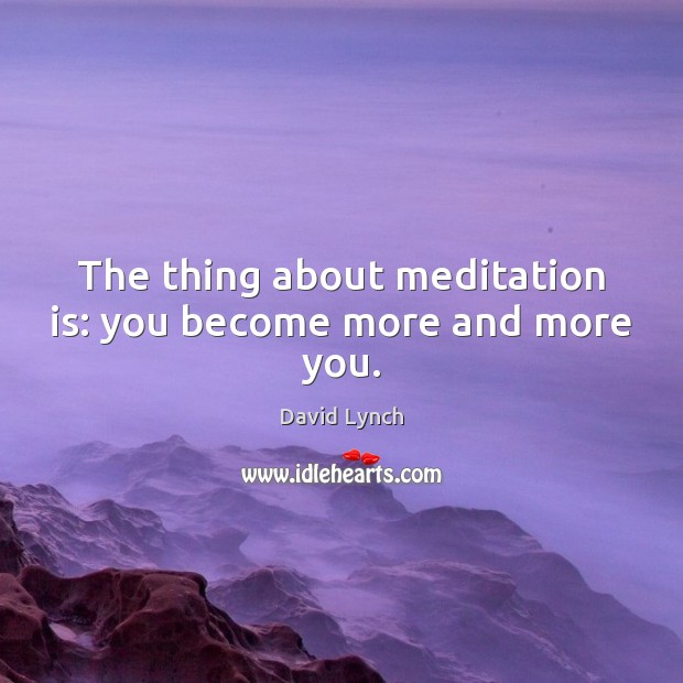 The thing about meditation is: you become more and more you. David Lynch Picture Quote