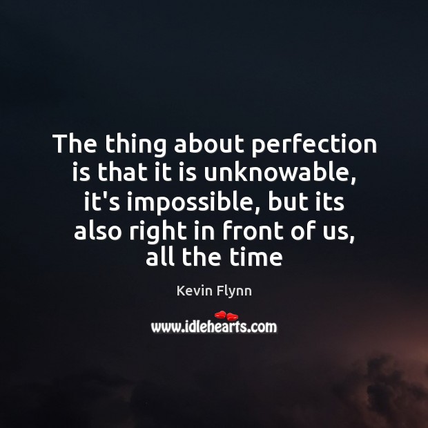 The thing about perfection is that it is unknowable, it’s impossible, but Perfection Quotes Image