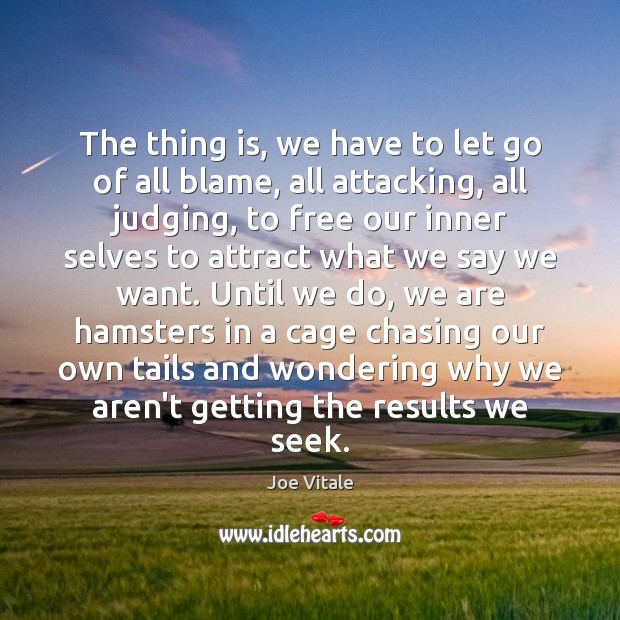 The thing is, we have to let go of all blame, all Joe Vitale Picture Quote