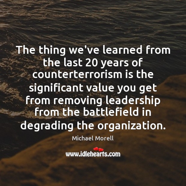 The thing we’ve learned from the last 20 years of counterterrorism is the Michael Morell Picture Quote