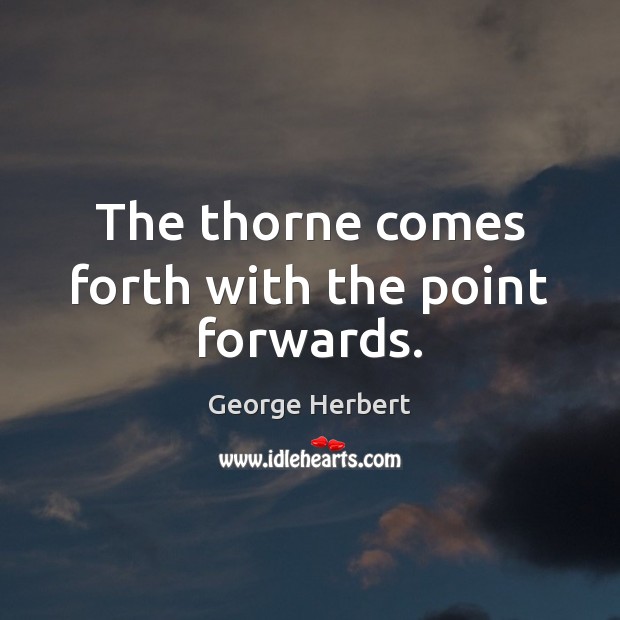 The thorne comes forth with the point forwards. George Herbert Picture Quote