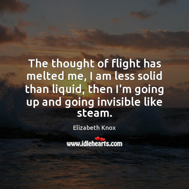 The thought of flight has melted me, I am less solid than Image