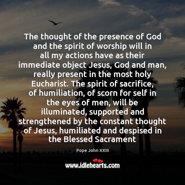 The thought of the presence of God and the spirit of worship Image