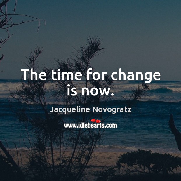 The time for change is now. Jacqueline Novogratz Picture Quote