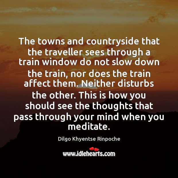 The towns and countryside that the traveller sees through a train window Dilgo Khyentse Rinpoche Picture Quote