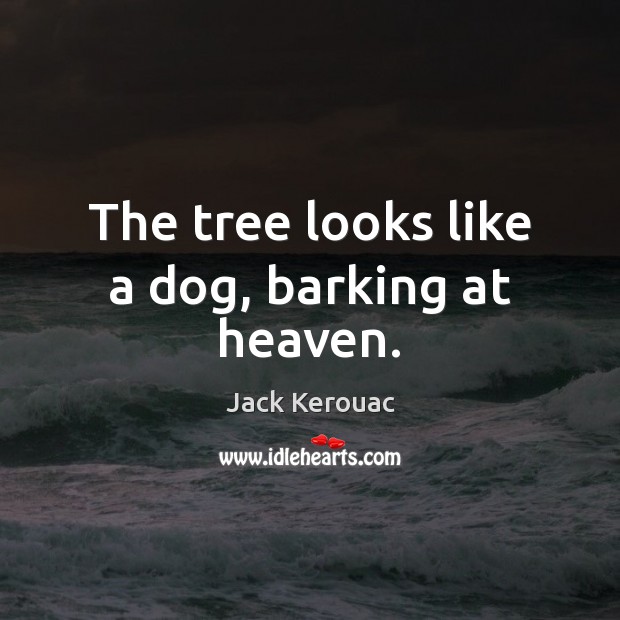 The tree looks like a dog, barking at heaven. Jack Kerouac Picture Quote