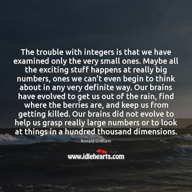 The trouble with integers is that we have examined only the very Ronald Graham Picture Quote