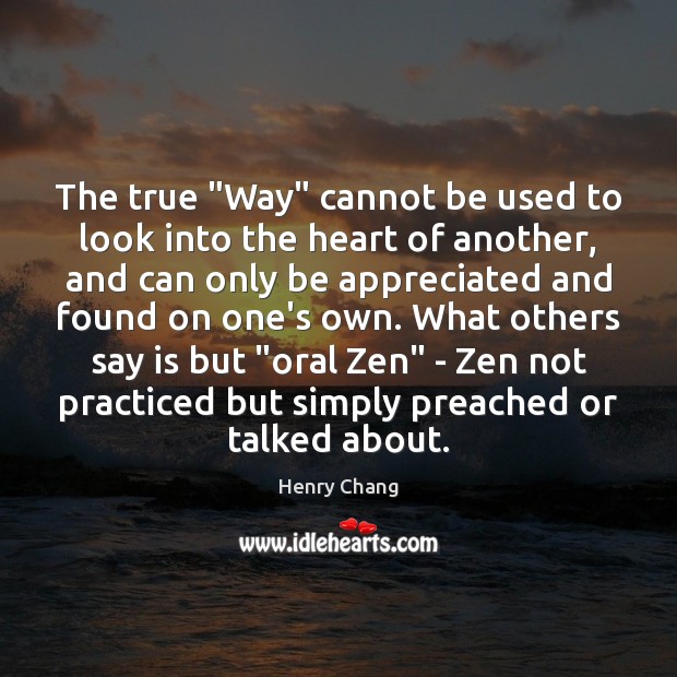 The true “Way” cannot be used to look into the heart of Image