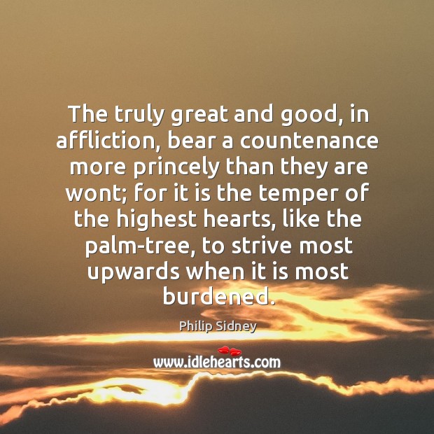 The truly great and good, in affliction, bear a countenance more princely Image