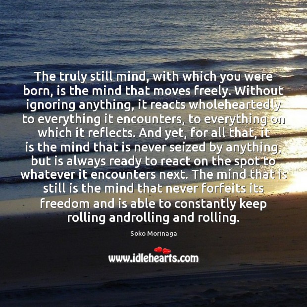 The truly still mind, with which you were born, is the mind Image