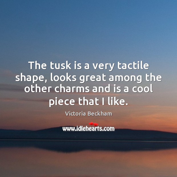 The tusk is a very tactile shape, looks great among the other Victoria Beckham Picture Quote