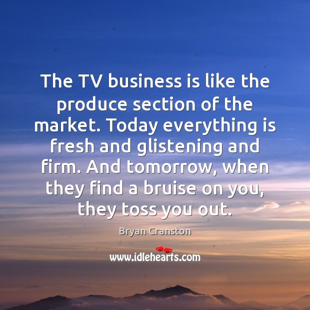 The TV business is like the produce section of the market. Today Bryan Cranston Picture Quote