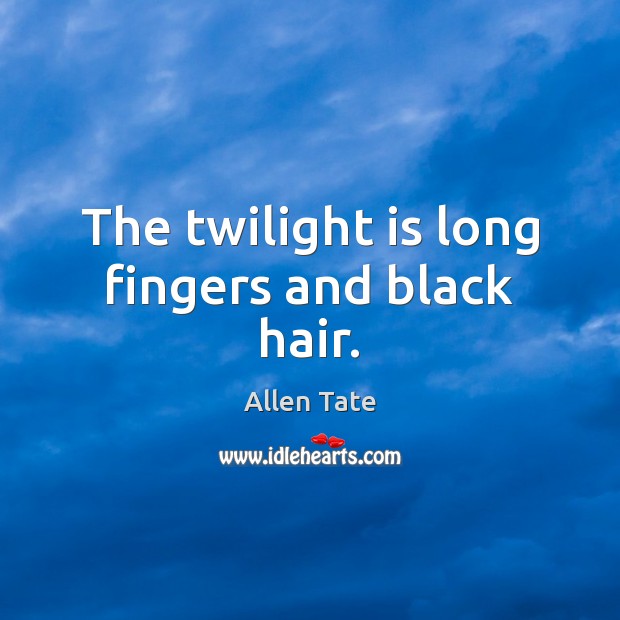 The twilight is long fingers and black hair. Allen Tate Picture Quote