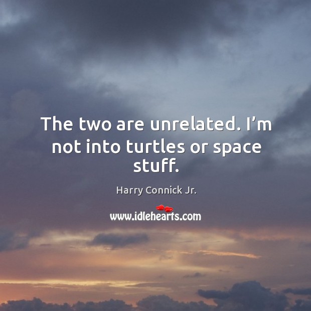 The two are unrelated. I’m not into turtles or space stuff. Image