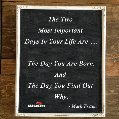 The two most important days in your life are Mark Twain Picture Quote