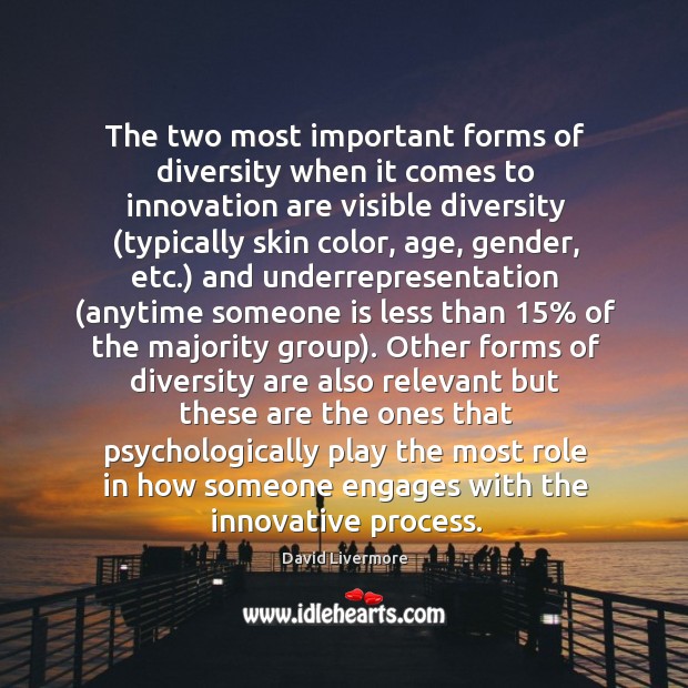 The two most important forms of diversity when it comes to innovation David Livermore Picture Quote