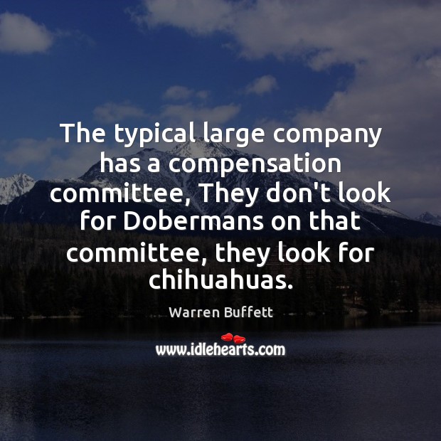 The typical large company has a compensation committee, They don’t look for Image