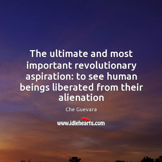 The ultimate and most important revolutionary aspiration: to see human beings liberated Image