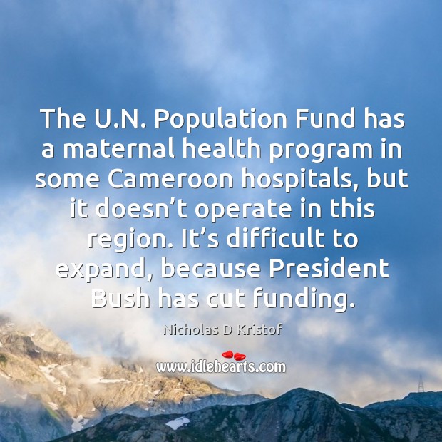 The u.n. Population fund has a maternal health program in some cameroon hospitals Image