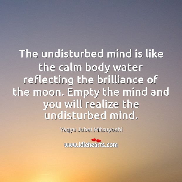 The undisturbed mind is like the calm body water reflecting the brilliance Yagyu Jubei Mitsuyoshi Picture Quote