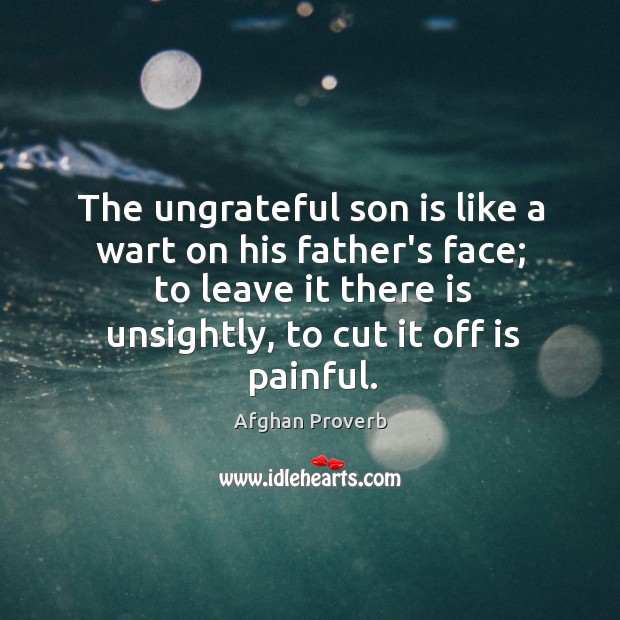 The ungrateful son is like a wart on his father’s face Son Quotes Image