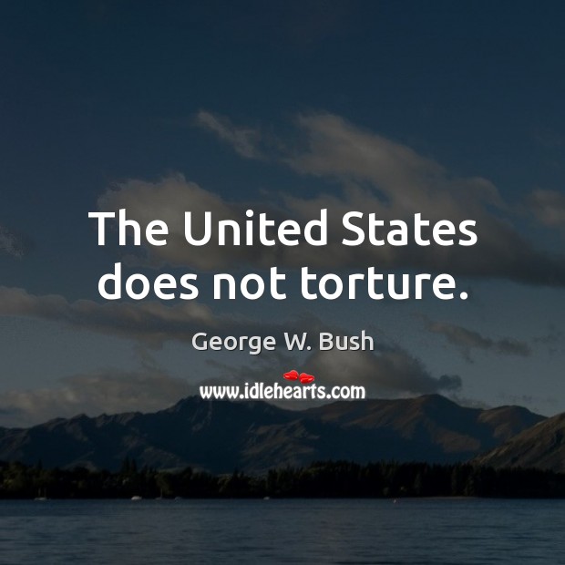 The United States does not torture. Image