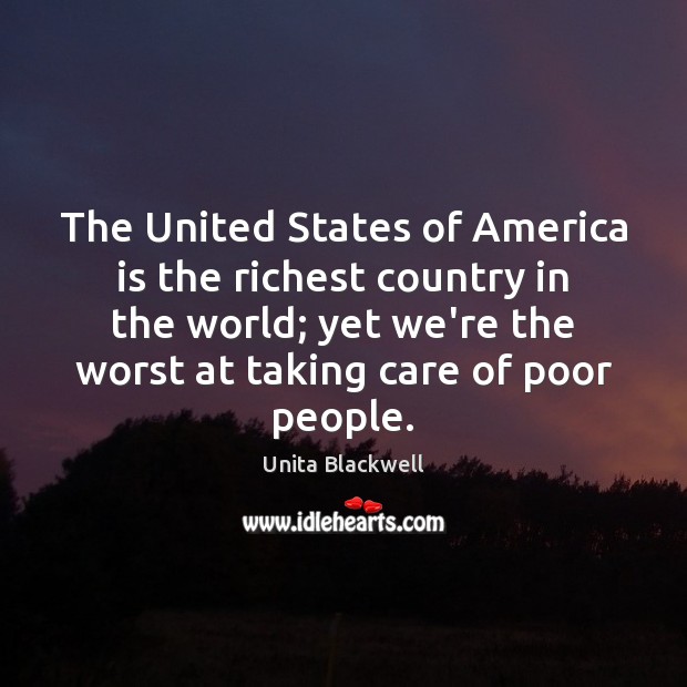 The United States of America is the richest country in the world; Image