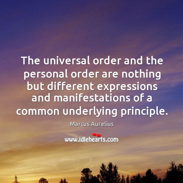 The universal order and the personal order are nothing but different Image